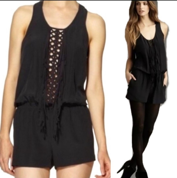 BCBGMAXAZRIA Boden Silk Romper - Picture 1 of 6